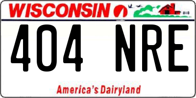 WI license plate 404NRE