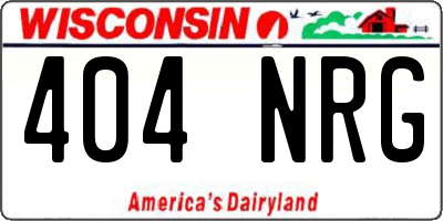 WI license plate 404NRG