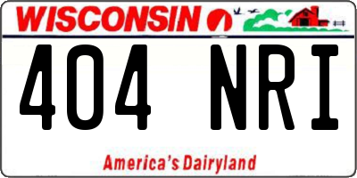 WI license plate 404NRI