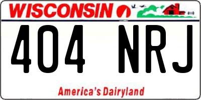 WI license plate 404NRJ