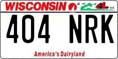 WI license plate 404NRK