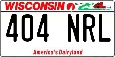WI license plate 404NRL