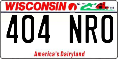 WI license plate 404NRO