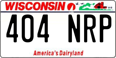 WI license plate 404NRP