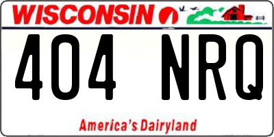 WI license plate 404NRQ