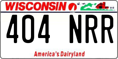 WI license plate 404NRR