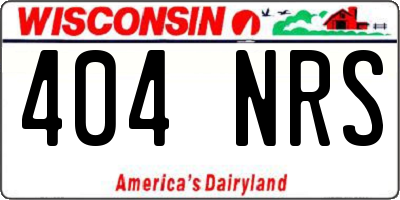 WI license plate 404NRS