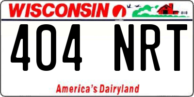 WI license plate 404NRT