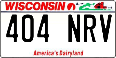 WI license plate 404NRV