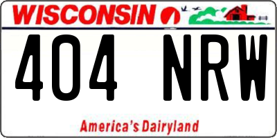 WI license plate 404NRW