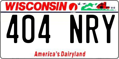 WI license plate 404NRY