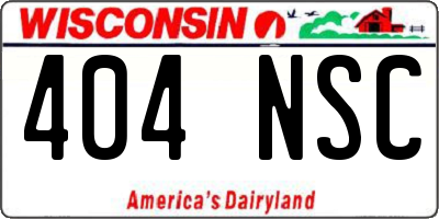 WI license plate 404NSC