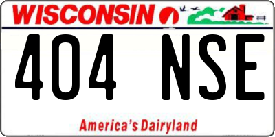 WI license plate 404NSE