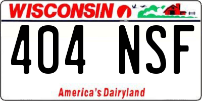 WI license plate 404NSF