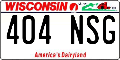 WI license plate 404NSG