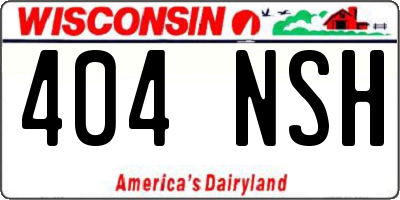 WI license plate 404NSH