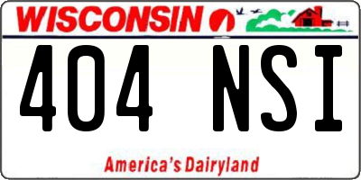 WI license plate 404NSI