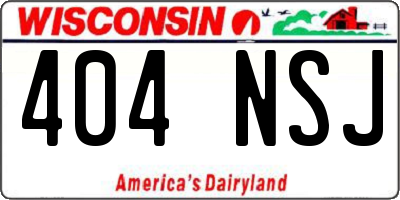 WI license plate 404NSJ