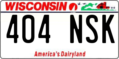 WI license plate 404NSK