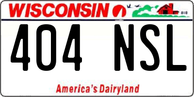 WI license plate 404NSL