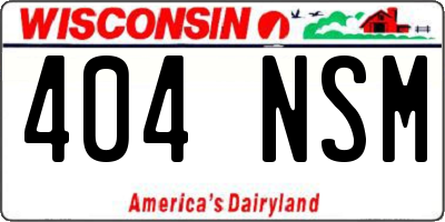 WI license plate 404NSM