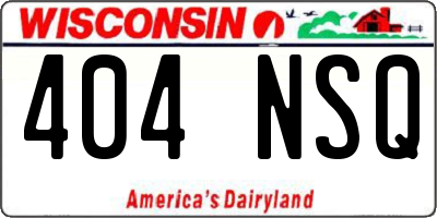 WI license plate 404NSQ