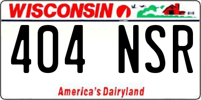 WI license plate 404NSR