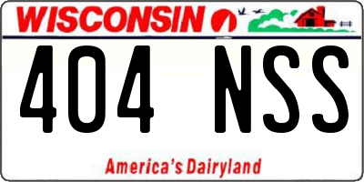 WI license plate 404NSS