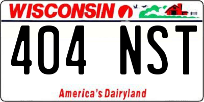 WI license plate 404NST