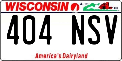 WI license plate 404NSV
