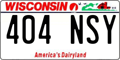 WI license plate 404NSY