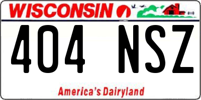 WI license plate 404NSZ