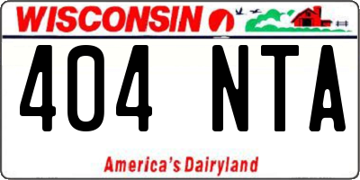 WI license plate 404NTA