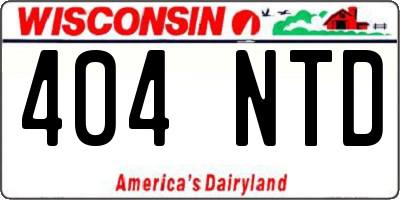 WI license plate 404NTD