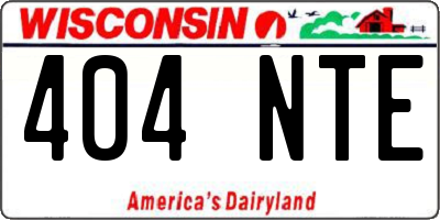 WI license plate 404NTE