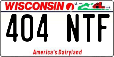 WI license plate 404NTF