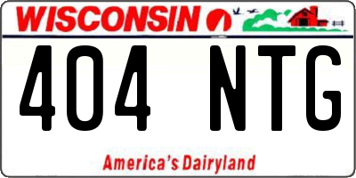 WI license plate 404NTG