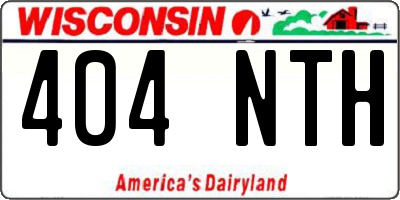 WI license plate 404NTH