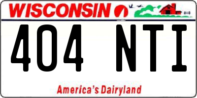 WI license plate 404NTI