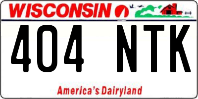 WI license plate 404NTK