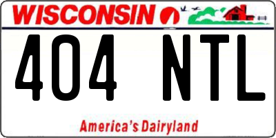 WI license plate 404NTL