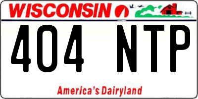 WI license plate 404NTP