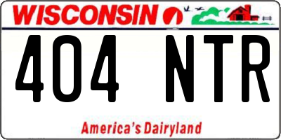 WI license plate 404NTR