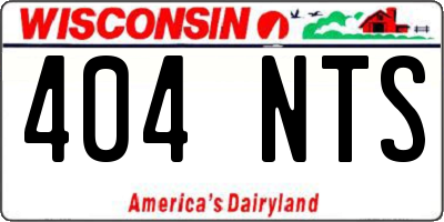 WI license plate 404NTS