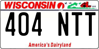 WI license plate 404NTT