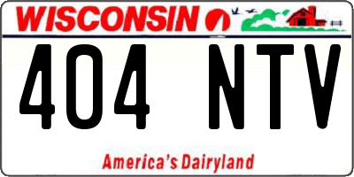 WI license plate 404NTV