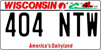 WI license plate 404NTW