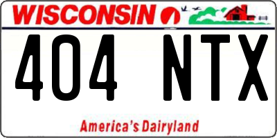 WI license plate 404NTX