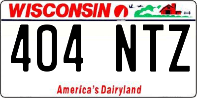 WI license plate 404NTZ
