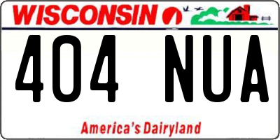 WI license plate 404NUA